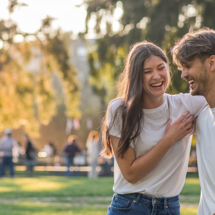amis-riant-parc-ensoleille-arbres