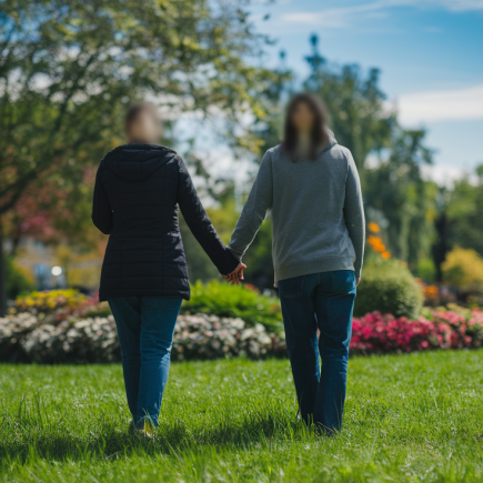 personnes-main-parc-arbres-fleurs