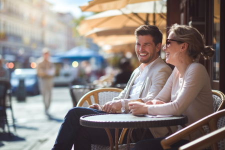 personnes-terrasse-cafe-ensoleillee-complicite