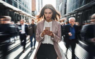 femme-elegante-telephone-rue-animee