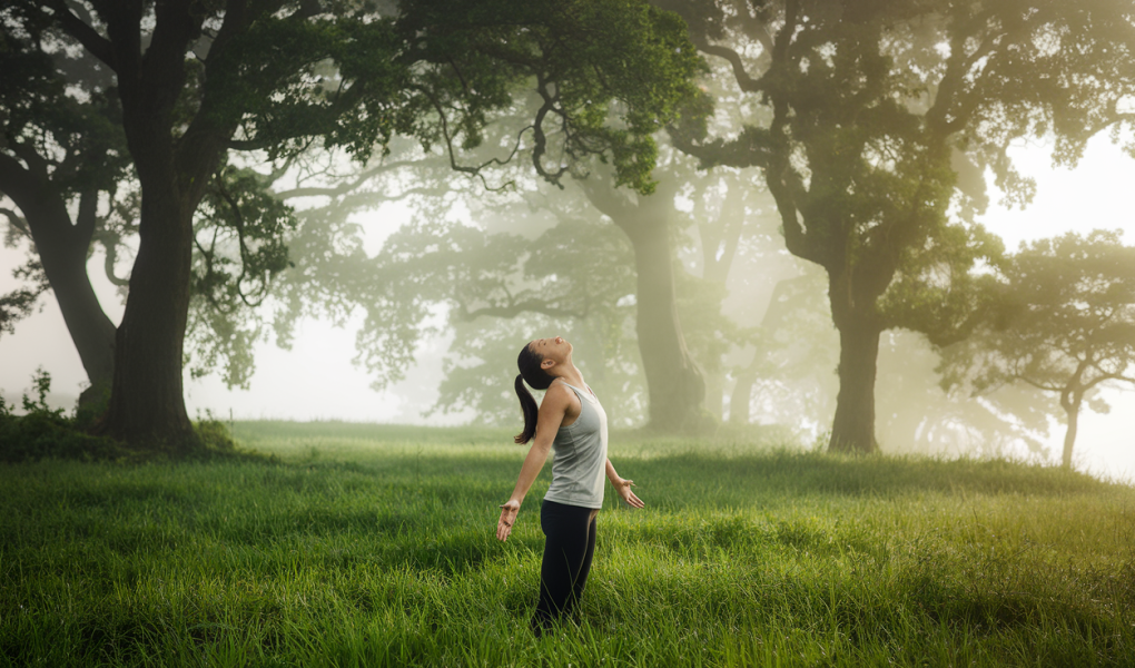 foret-verdoyante-personne-tenue-sport