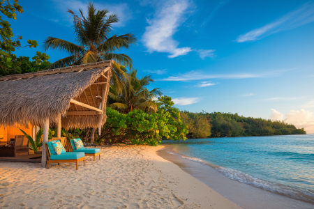 paillote-toit-chaume-mer-turquoise