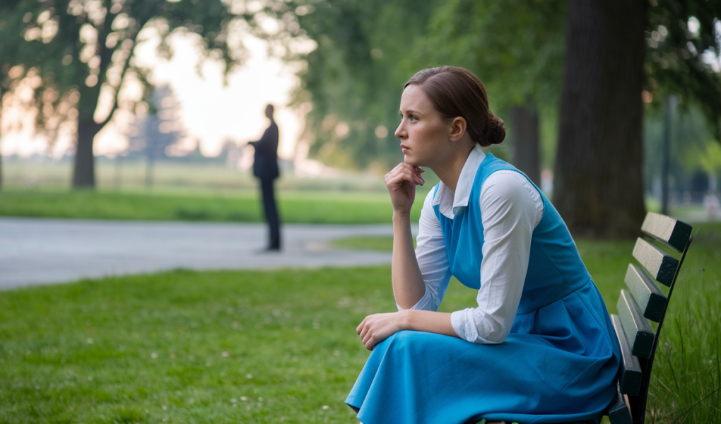 femme-banc-parc-arbres-sentier