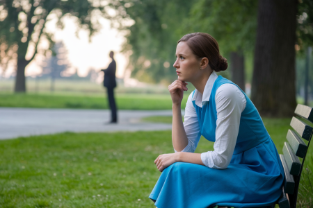 femme-banc-parc-arbres-sentier